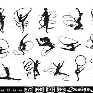 Ginnastica ritmica svg, Clipart, File di taglio per Silhouette, Vettore, dxf, eps, png, Design