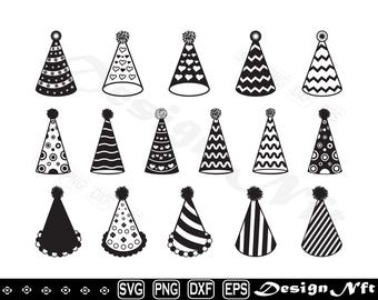 Party Hat svg, Clipart, Cut Files for Silhouette, Vector, dxf, eps, png, Design