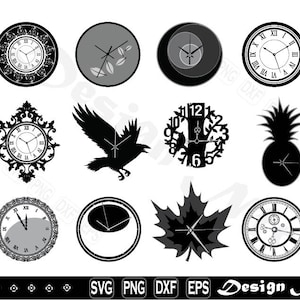Klok svg, Clipart, Cut Files voor Silhouet, Vector, dxf, eps, png, Design