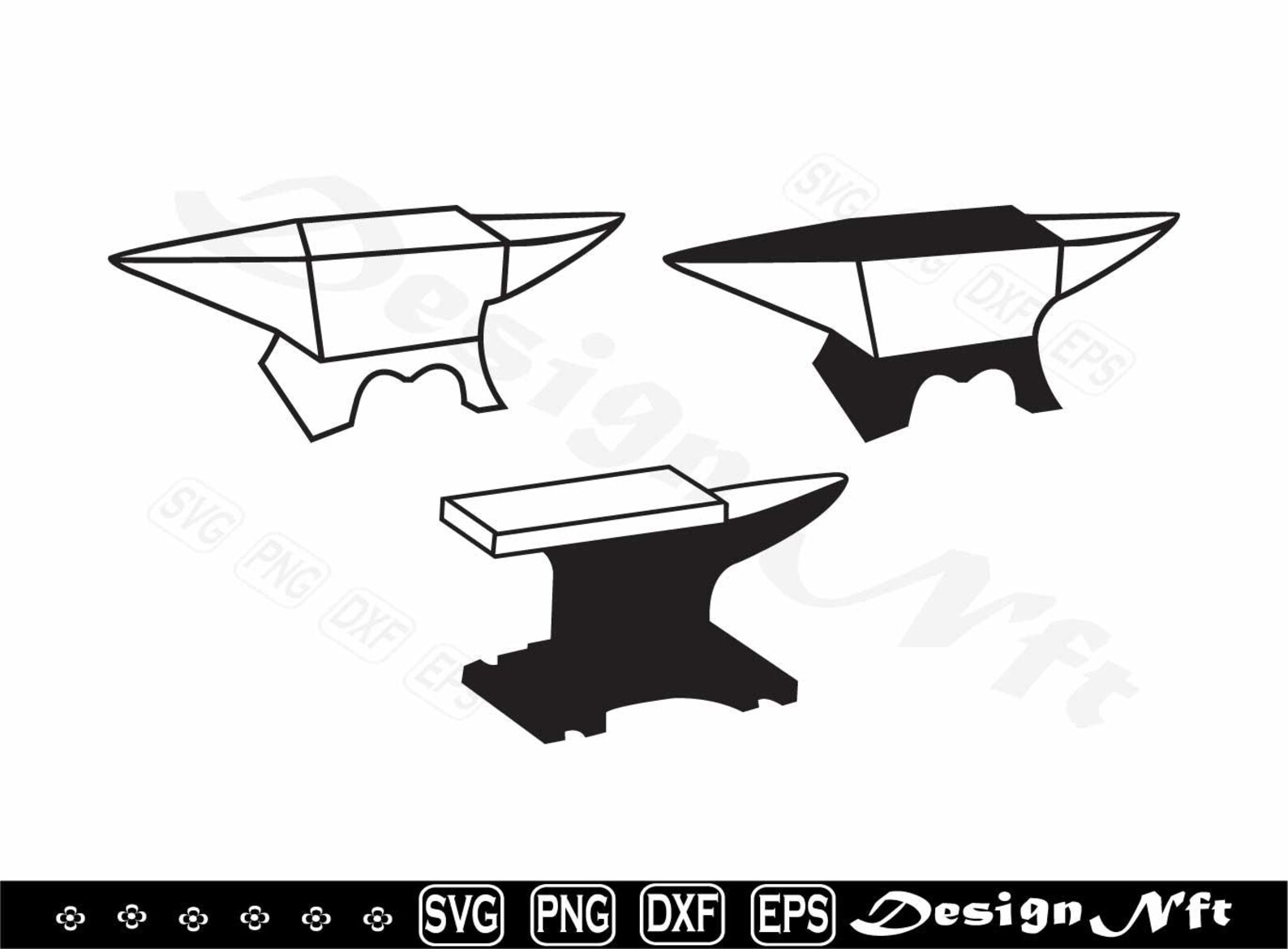 Anvil Svg, Clipart, Cut Files for Silhouette, Vector, Dxf, Eps, Png ...