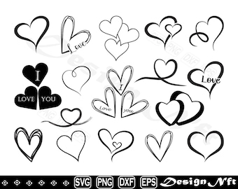 Heart svg, Clipart, Cut Files for Silhouette, Vector, dxf, eps, png, Design
