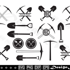 Miner Pickaxe svg, Shovel svg, Pickaxe svg, Mining svg, Clipart, Cut Files for Silhouette, Vector, dxf, eps, png, Design