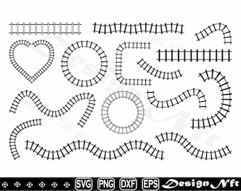 Train Tracks SVG, Clipart Cut Files (Digital Download)