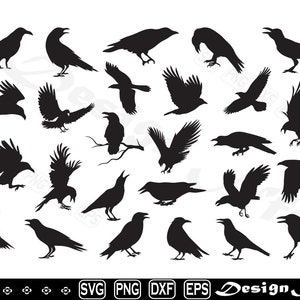 Raven svg, Clipart, Cut Files for Silhouette,  for Cricut,  Vector, dxf, png, Design