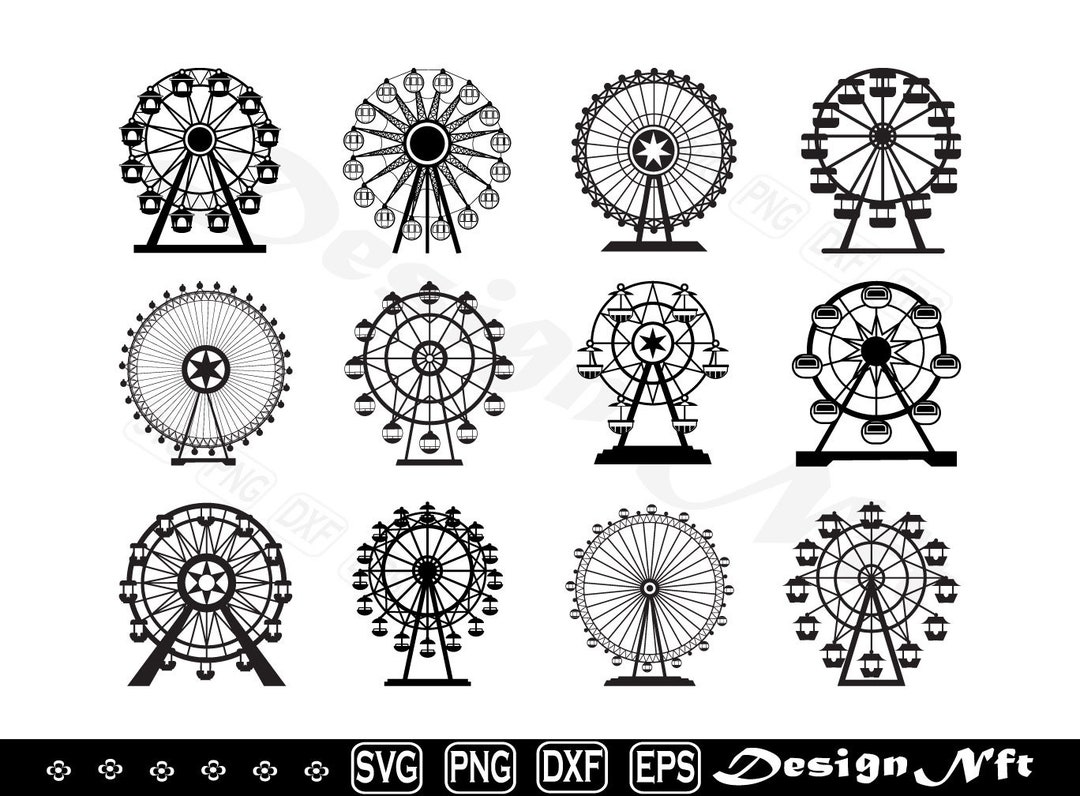 Ferris Wheel SVG, Clipart Cut Files (digital Download) - Etsy