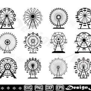 Ferris Wheel svg, Ferris svg, Wheel svg, Clipart, Cut Files for Silhouette, Vector, dxf, eps, png, Design