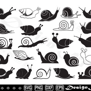 Slak svg, Clipart, Cut Files voor Silhouette, Vector, dxf, eps, png, Design