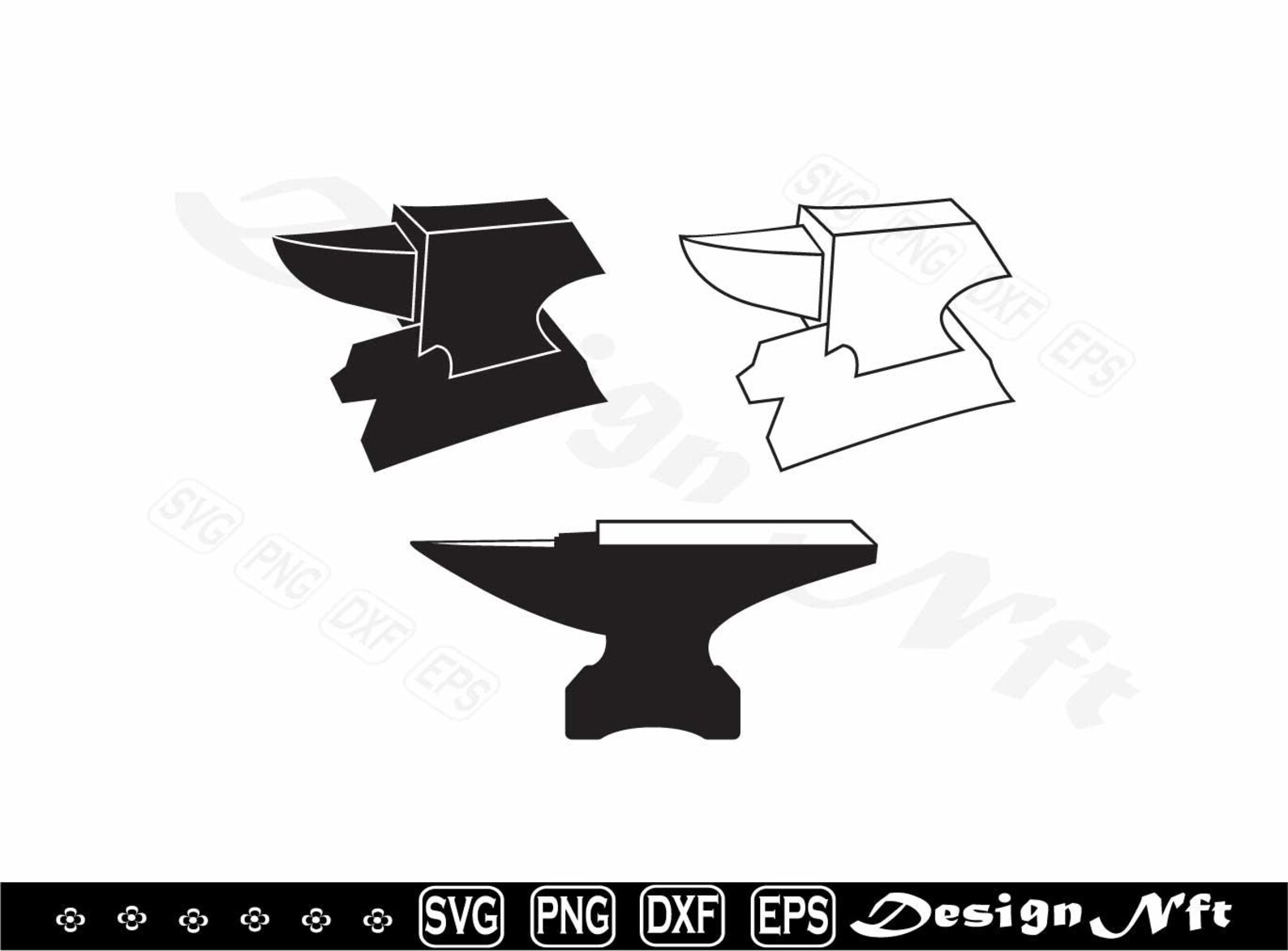 Anvil Svg, Clipart, Cut Files for Silhouette, Vector, Dxf, Eps, Png ...