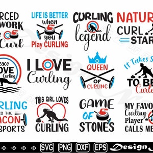 Curling Sport svg, Clipart, Cut Files for Silhouette, Vector, dxf, eps, png, Design