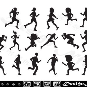 Running svg Clipart, Cut Files for Silhouette, Vector, dxf, eps, png, Design