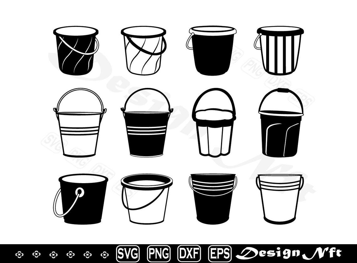 Bucket Svg, Clipart, Cut Files for Silhouette, Vector, Dxf, Eps, Png ...