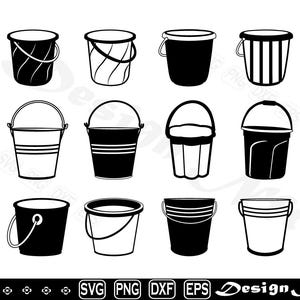 Bucket svg, Clipart, Cut Files for Silhouette, Vector, dxf, eps, png, Design