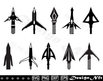 Broadhead Arrow svg, Cut file for silhouette, eps, dxf, png, clipart, Design