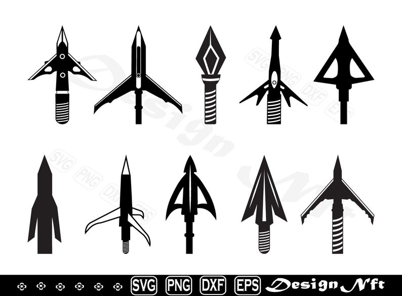 Broadhead Arrow Svg, Cut File for Silhouette, Eps, Dxf, Png, Clipart