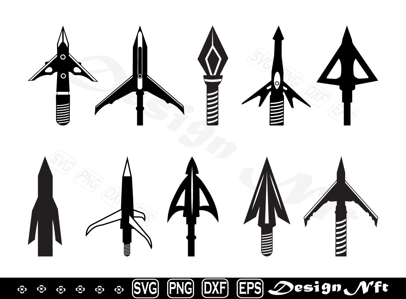 Broadhead Arrow Svg, Cut File for Silhouette, Eps, Dxf, Png, Clipart