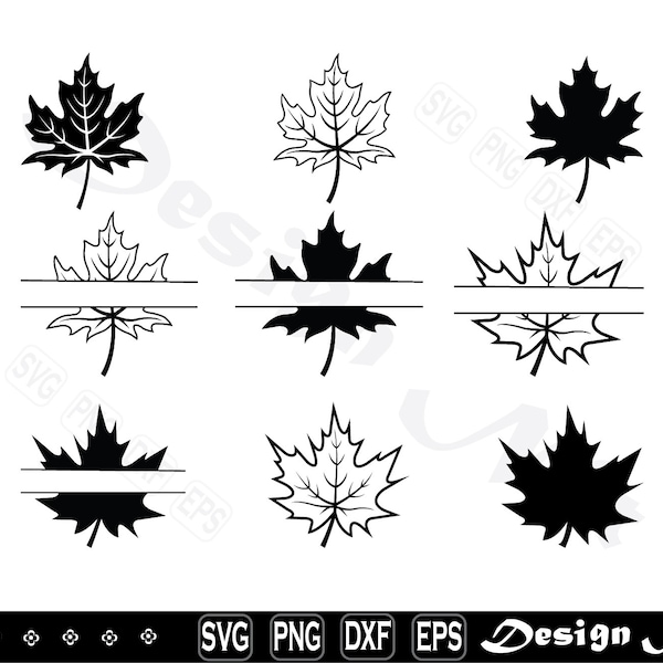 Maple leaf svg, Maple leaf  Maple leaf Clipart, Maple leaf Cut Files for Silhouette, Files for Cricut, Vector, png, dxf, eps, Design