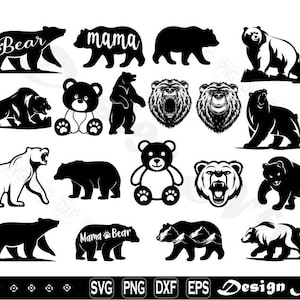 bear svg,  bear Clipart, bear Cut Files for Silhouette,  Vector, png,  dxf,  eps, Design