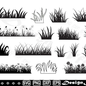 Grass svg, Cut file for silhouette, eps, dxf, png, clipart, Design