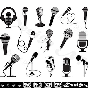 Microphone svg, Clipart, Cut Files for Silhouette, Vector, dxf, eps, png, Design
