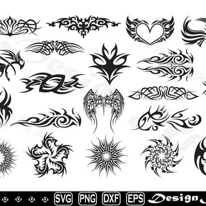Tribal Tattoo svg, Tattoo svg, Clipart, geschnittene Dateien für Silhouette