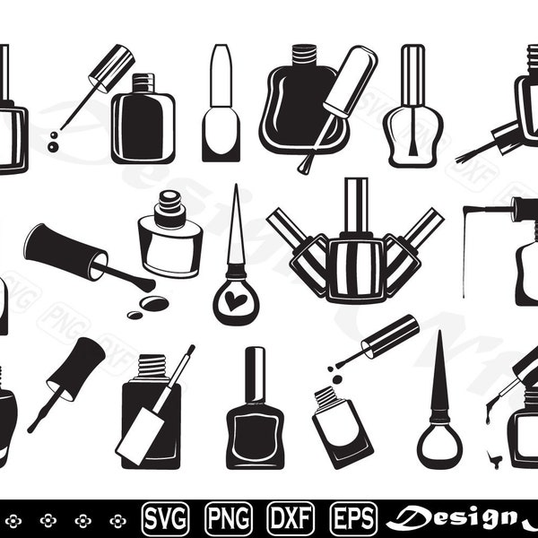 Nail svg, Vernis à ongles svg, Clipart, Cut Files for Silhouette, Vector, dxf, eps, png, Design