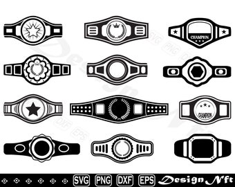 Championship Belt svg, Clipart, Cut Files voor Silhouet, Vector, dxf, eps, png, Design