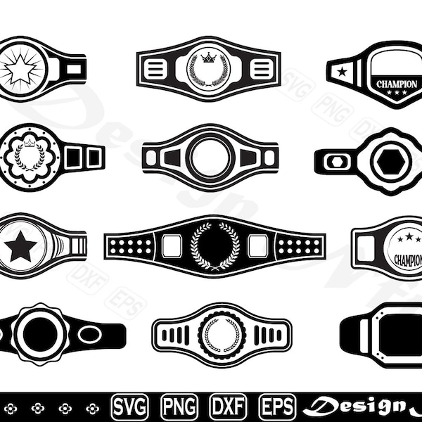 Meisterschaftsgürtel SVG, Clipart, Plotterdatei, Silhouette, Dxf, eps, png, Design