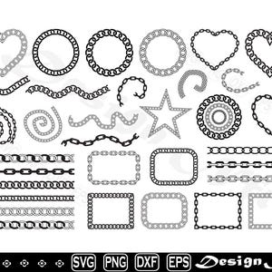 Chain svg, Clipart, Cut Files for Silhouette, Vector, dxf, eps, png, Design