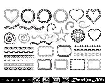 Chain SVG Files | Chain Outline Cut Files | Chain Silhouette SVG Vector ...