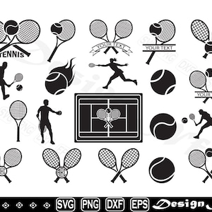 Tennis svg, Clipart, Schnittdateien für Silhouette, Vektor, dxf, eps, png, Design