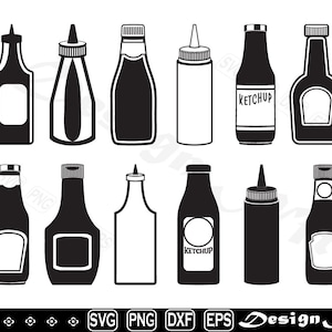 Ketchup Bottle svg, Ketchup svg, Sauce Bottle svg, Clipart, Design