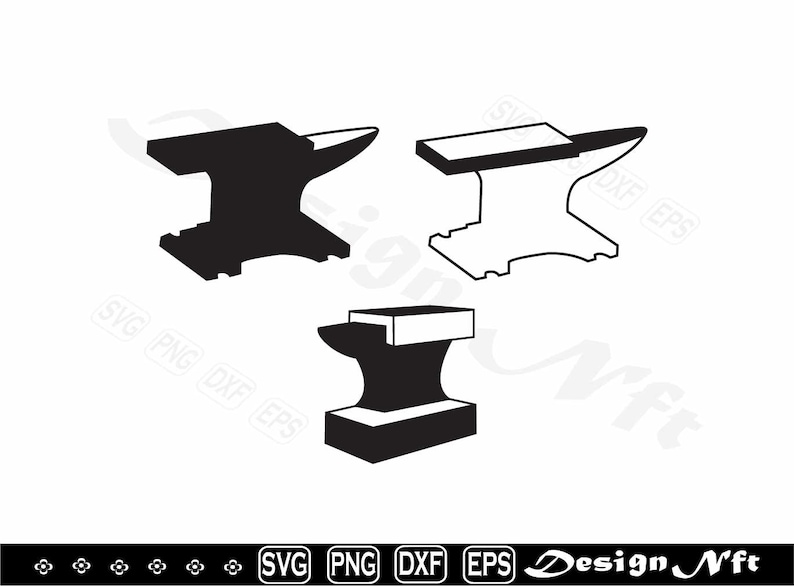 Anvil Svg, Clipart, Cut Files for Silhouette, Vector, Dxf, Eps, Png ...
