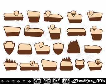 Customizable National Park Sign SVG, Clipart Vector (Digital Download)