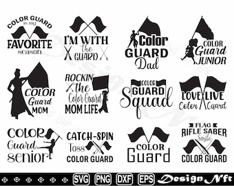 Color guard svg, Color Guard Flags svg, Color guard Mom svg, Clipart, Cut Files for Silhouette, Vector, dxf, eps, png, Design