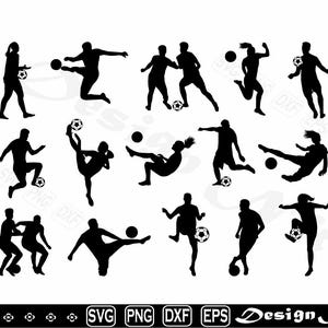 Soccer player svg, Clipart, Cut Files for Silhouette, Vector, dxf, eps, png, Design