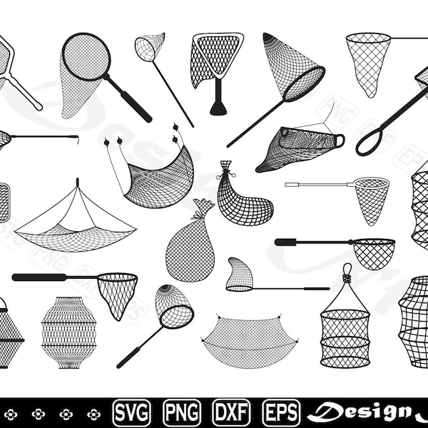 Fishing Net svg, Fishing svg, Net svg, Clipart, Cut Files for Silhouette, Vector, dxf, eps, png, Design