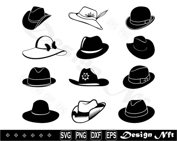 Cowboy Hat Svg, Clipart, Cut Files for Silhouette, Vector, Dxf