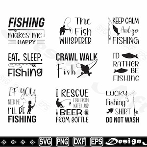 Fishing svg, Fishing Clipart, Cut Files for Silhouette, Fishing Vector, png, dxf,  eps, Design