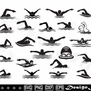 Swimming svg, Swimmer svg Clipart, Cut Files for Silhouette, Vector, dxf, eps, png, Design