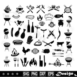 BBQ svg Clipart, Cut Files for Silhouette, Vector, dxf, png, eps, Design