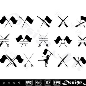 Color guard flags svg,  Clipart, Cut Files for Silhouette, Files for Cricut, Vector, dxf, png, eps, Design