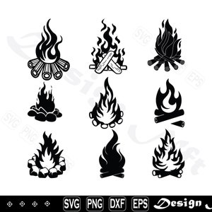 Campfire svg, Campfire Clipart, Cut Files for Silhouette, Files for Cricut, Vector, dxf, png, eps. Design