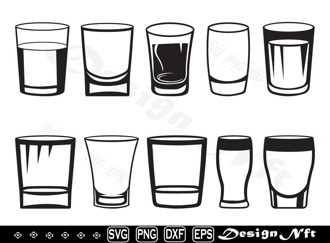 Shot Glass Svg, Glass Svg, Shot Glass Clipart, Shot Glass Cut Files for