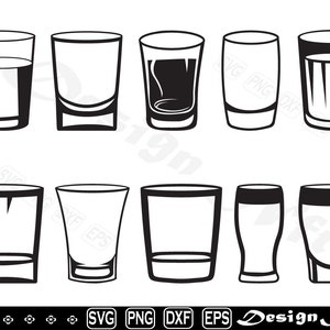 Shot Glass svg, Glass svg, Shot Glass Clipart, Shot Glass Cut Files for Silhouette, Glass Files for Cricut, Glass Vector, dxf, png, Design