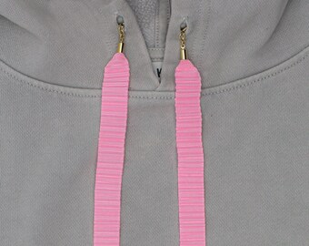 Roze geplooide schoenveterlint en hoodiekoorden | Schoen- en kledinghangers