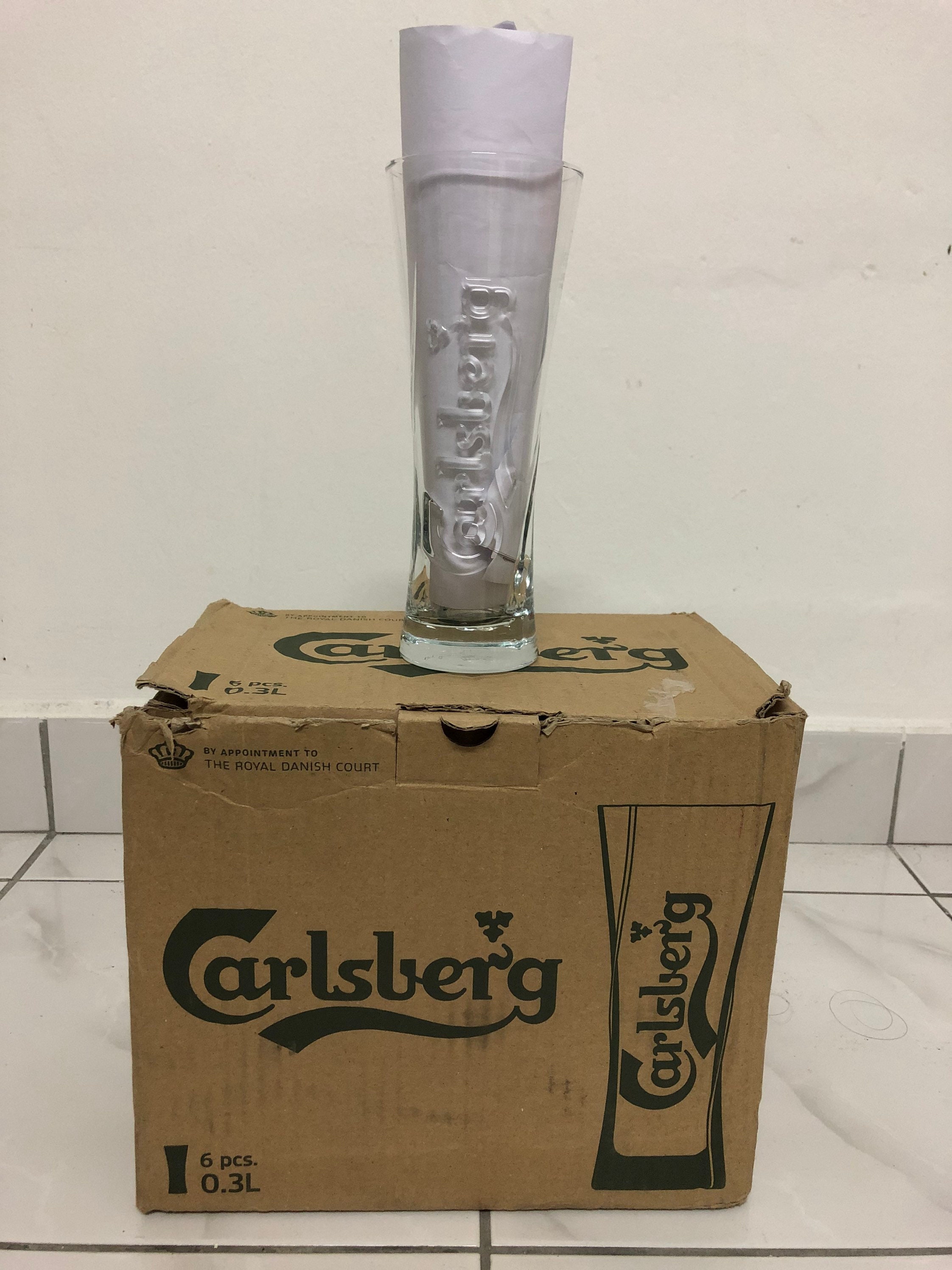 NEW Vintage Carlsberg Tall Flared Beer Glass Embossed Etsy UK