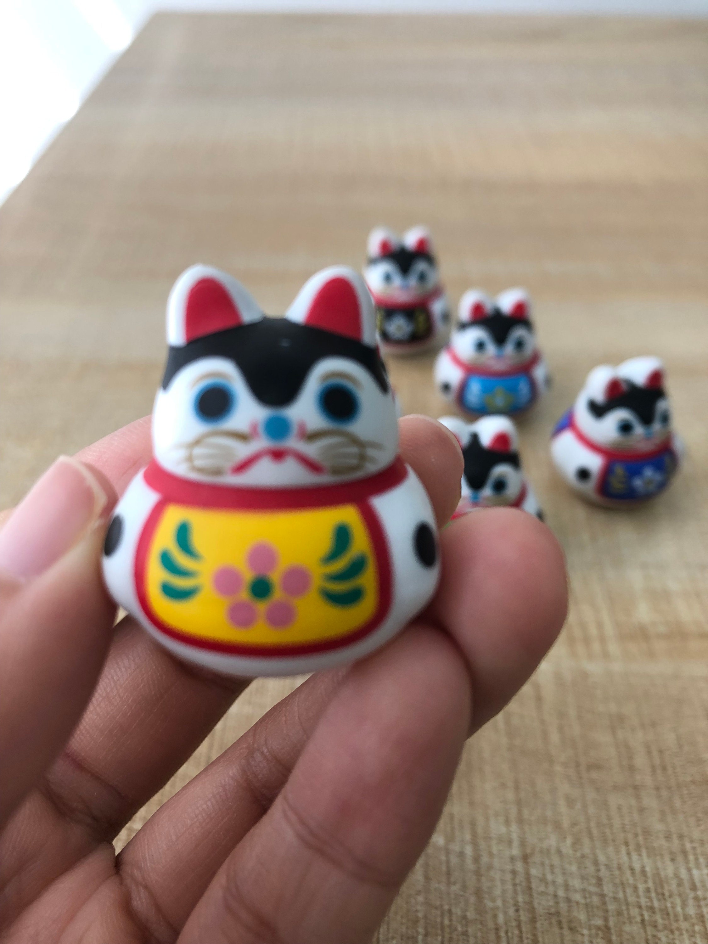 NEW Full Set Vintage Japan Roly Poly Miniature Cat Miniature - Etsy ...