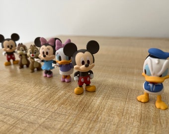 NEW Full Set Miniature Disney Family, Mickey Minnie, Donald Duck, Daisy Duck, Chip N Dale (7 nos), Height 3.5cm-4.6cm