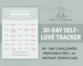 30 Day Self Love Challenge | 30 Day Self Care Challenge | Mindfulness Challenge | Self Awareness Challenge | Meditation Challenge