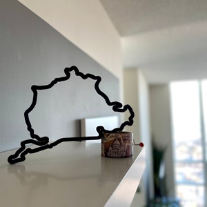 3D Nürburgring Race Track Kunst aan de muur | Nürburgring Nordschleife | Racing Circuit Wall Art | Verzamelbare Track Figurine | Track Lay-out Desk Art